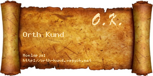 Orth Kund névjegykártya
